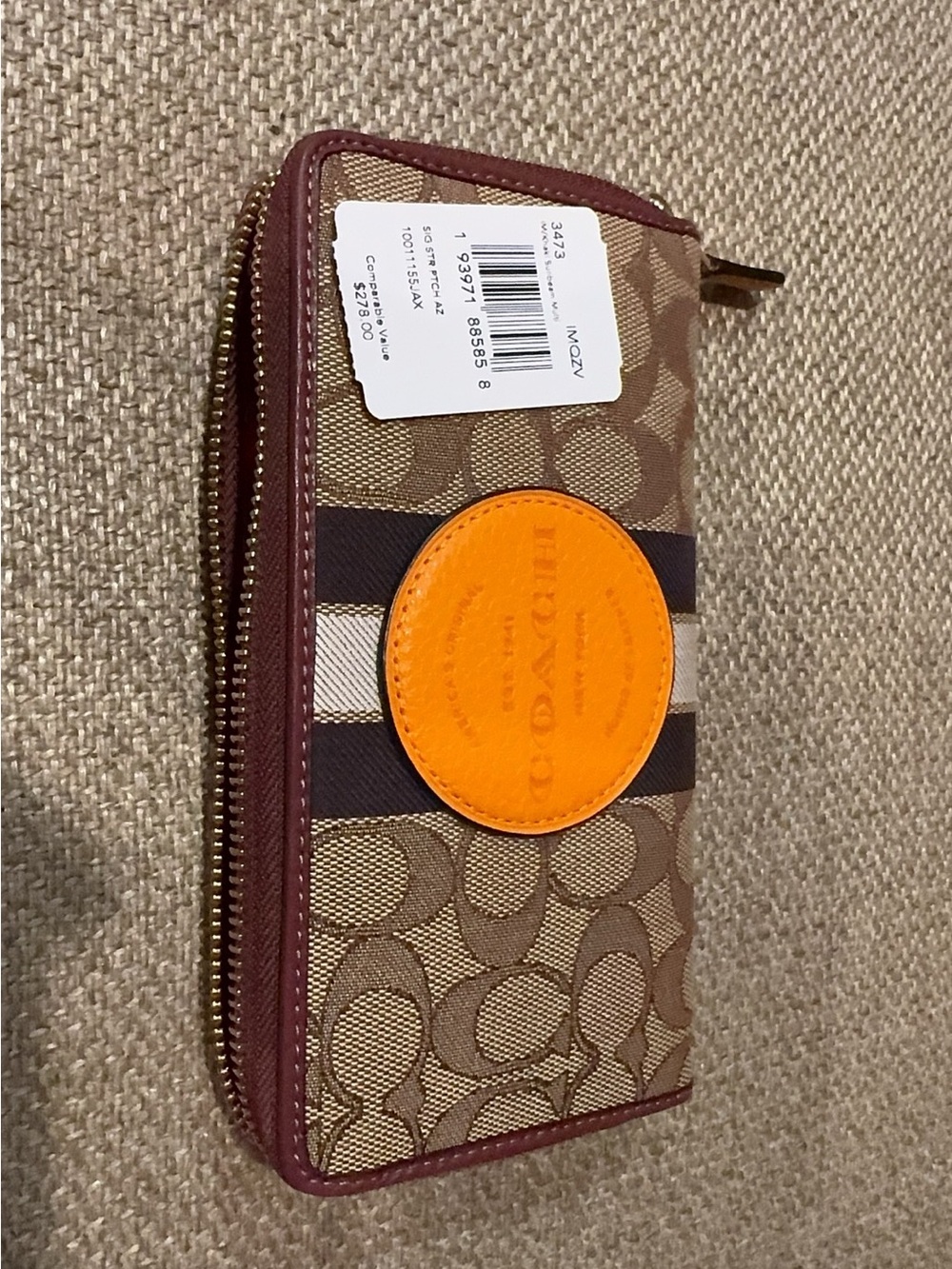 NWT！2PCS COACH DEMPSEY TOTE IN SIGNATURE JACQUARD WITH STRIPE （1917）AND WALLET - Picture 8 of 14